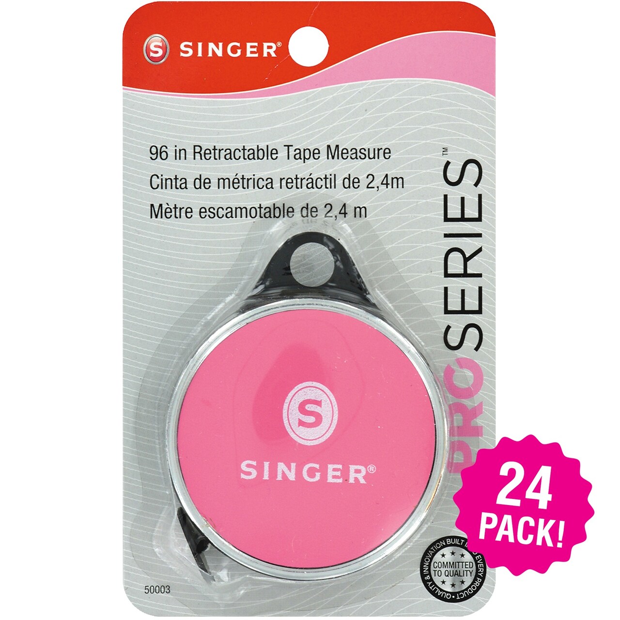 Multipack of 24 - Singer ProSeries Retractable Pocket Tape Measure 96"-Teal